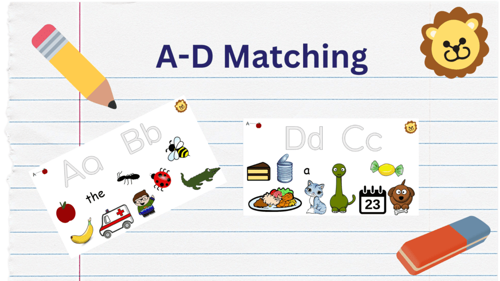 printable worksheet A-D for homeschool