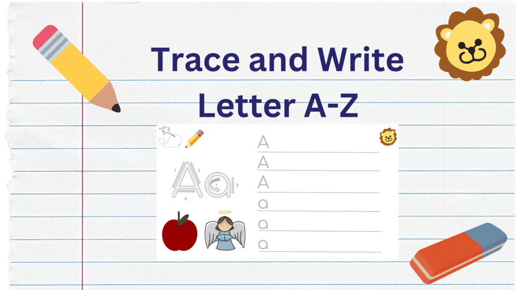 Printable worksheet trace and write for homeschool