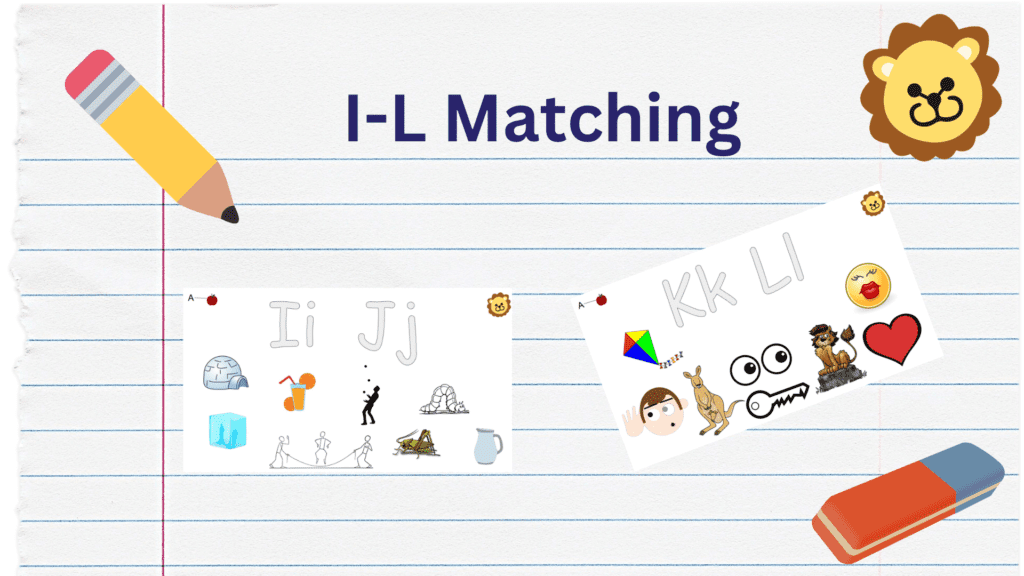 Printable worksheet I-L matching for homeschool