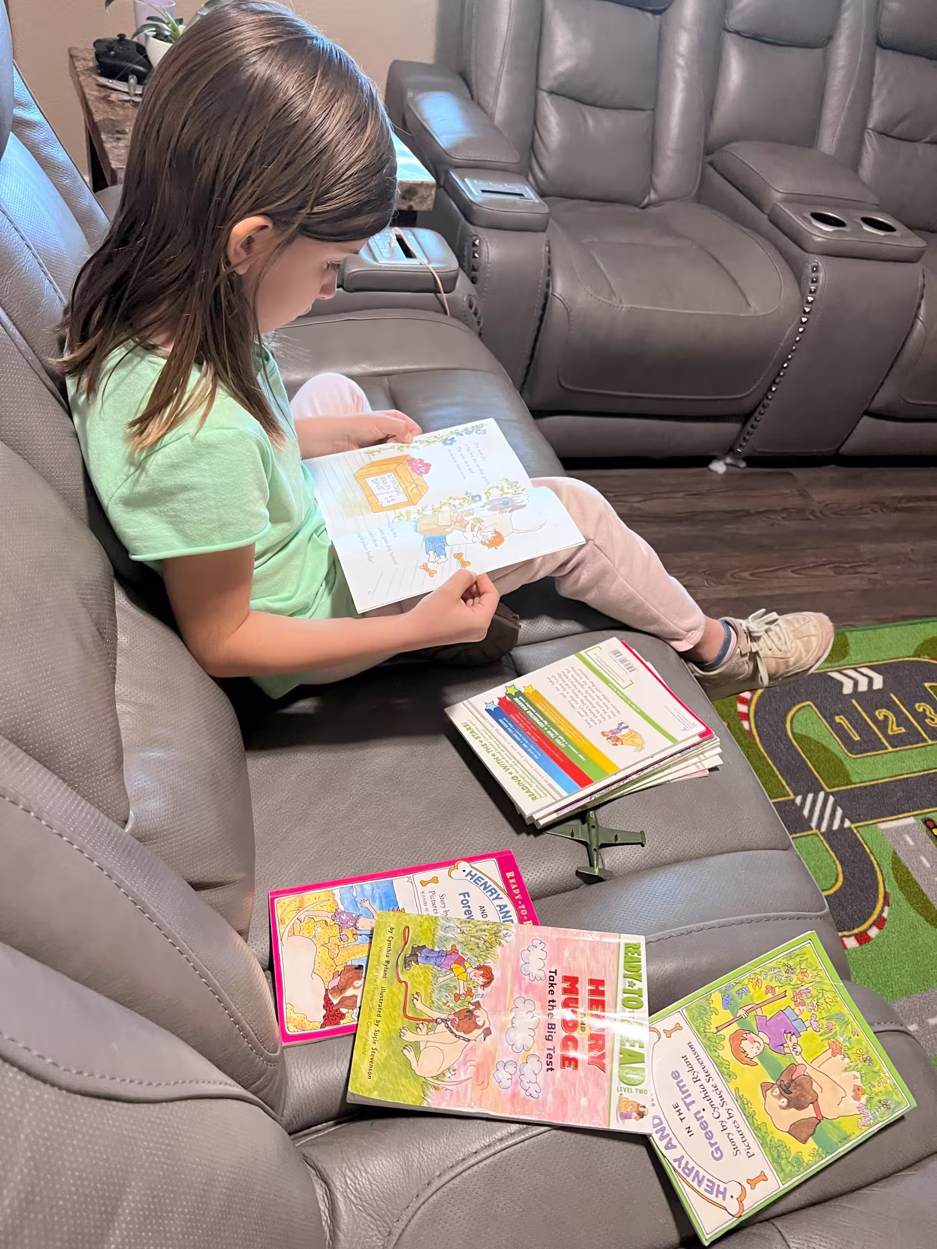 child focused on studies