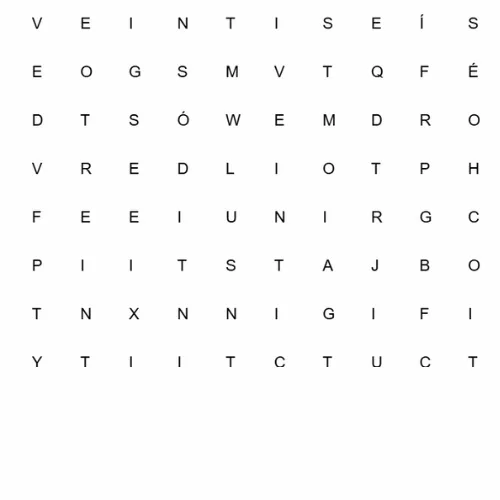 Spanish Numbers 21-30