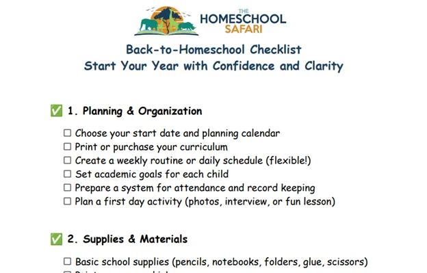 My Homeschool Vision Planning Sheet
