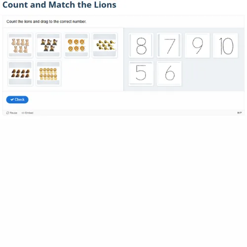 Count and Match the Lions