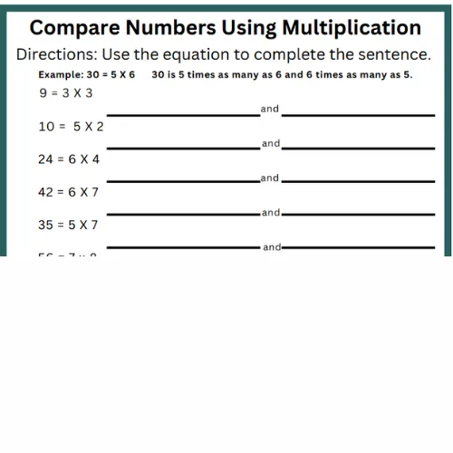 Comparing Numbers Using Multiplication
