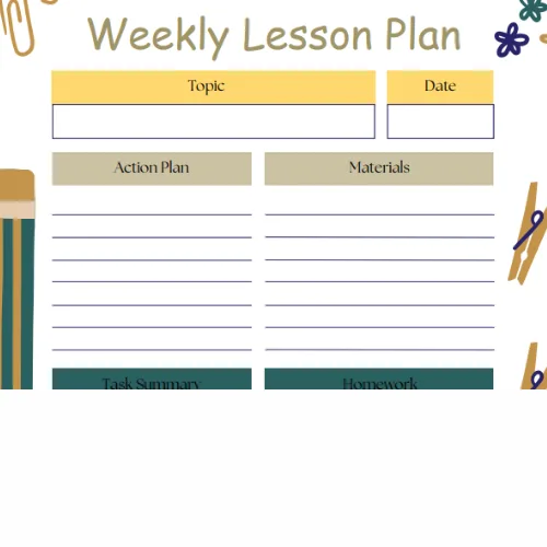 Pintable Lesson Plan