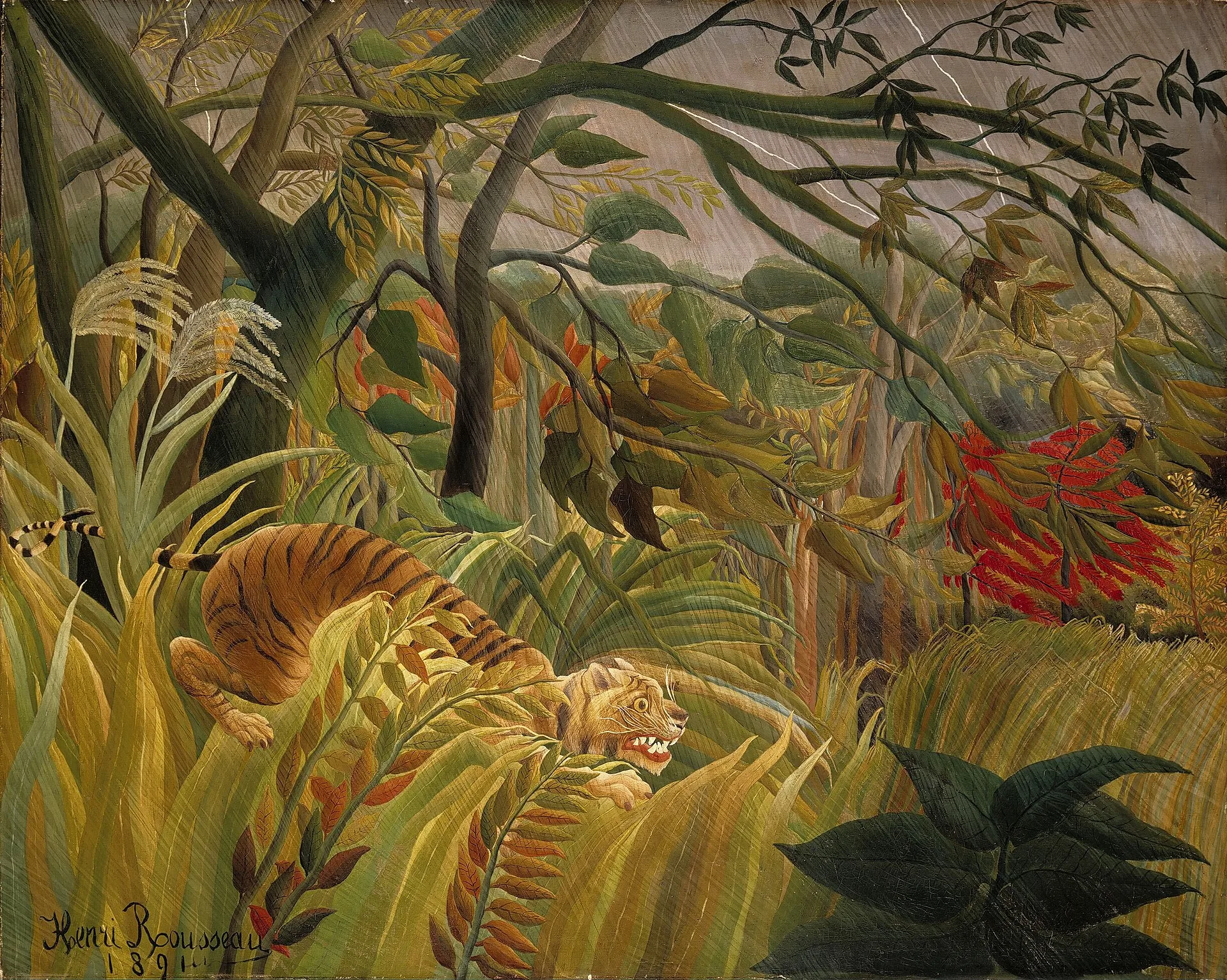Tiger in a Tropical Storm (Surprised!) by Henri Rousseau, 1891
