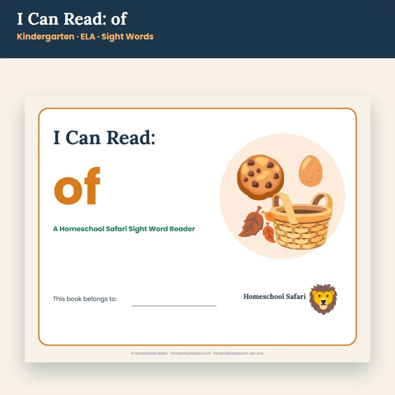 Sight Word Book: of sight word book for Kindergarten ELA – Homeschool Safari